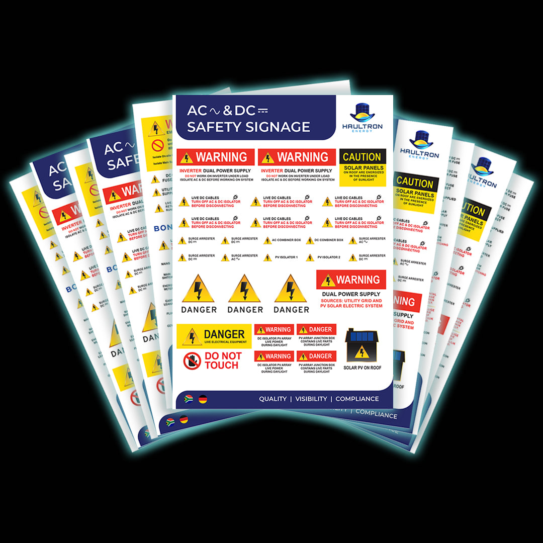 AC & DC Electrical Safety Labels for Backup and Solar Energy Systems - Haultron | Only Good Energy