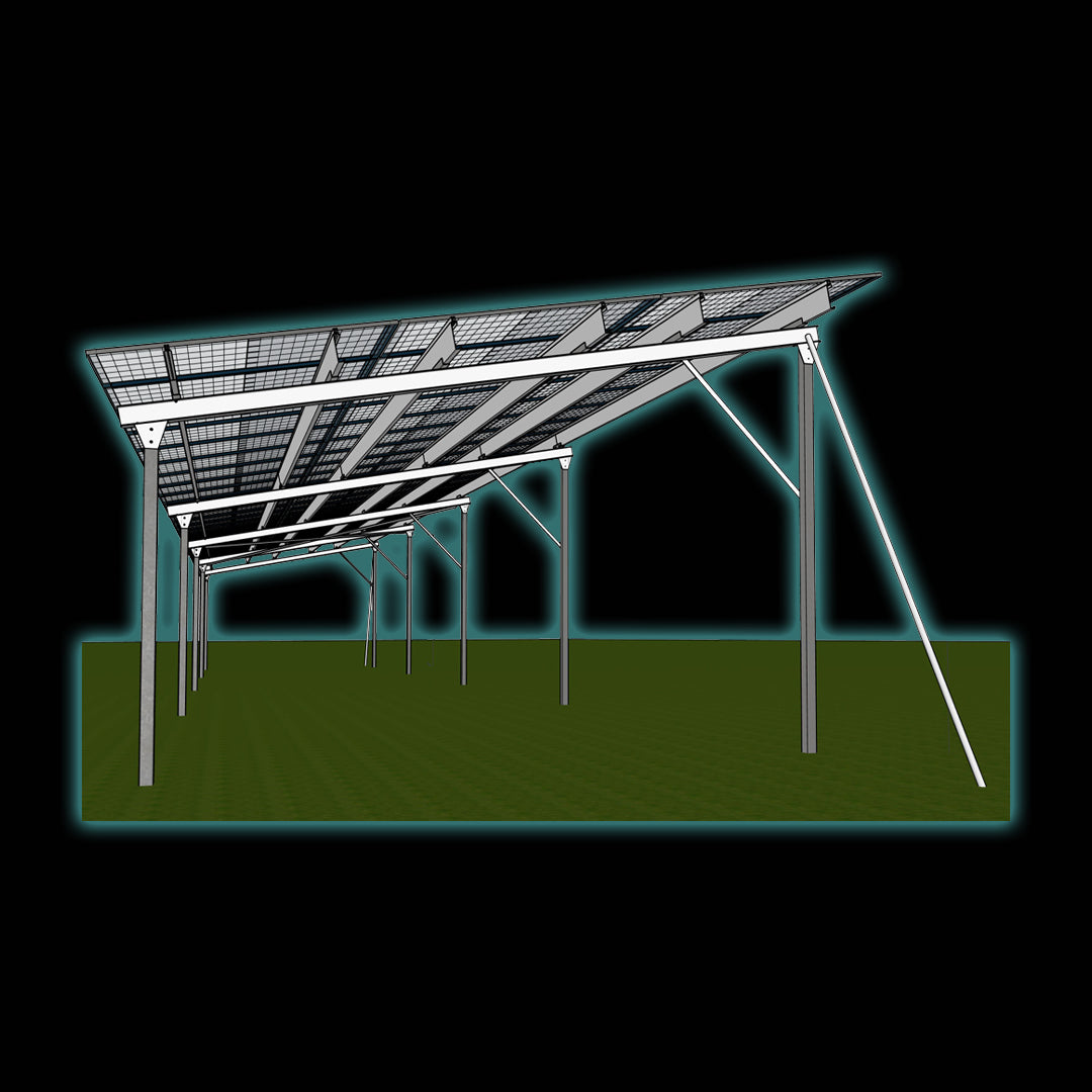 Carport Solar Structure for 81X PV Panels (Excluding Panels and Concrete Plinths)