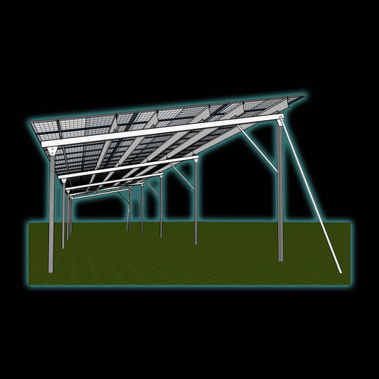 Carport Solar Structure for 81X PV Panels (Excluding Panels and Concrete Plinths)