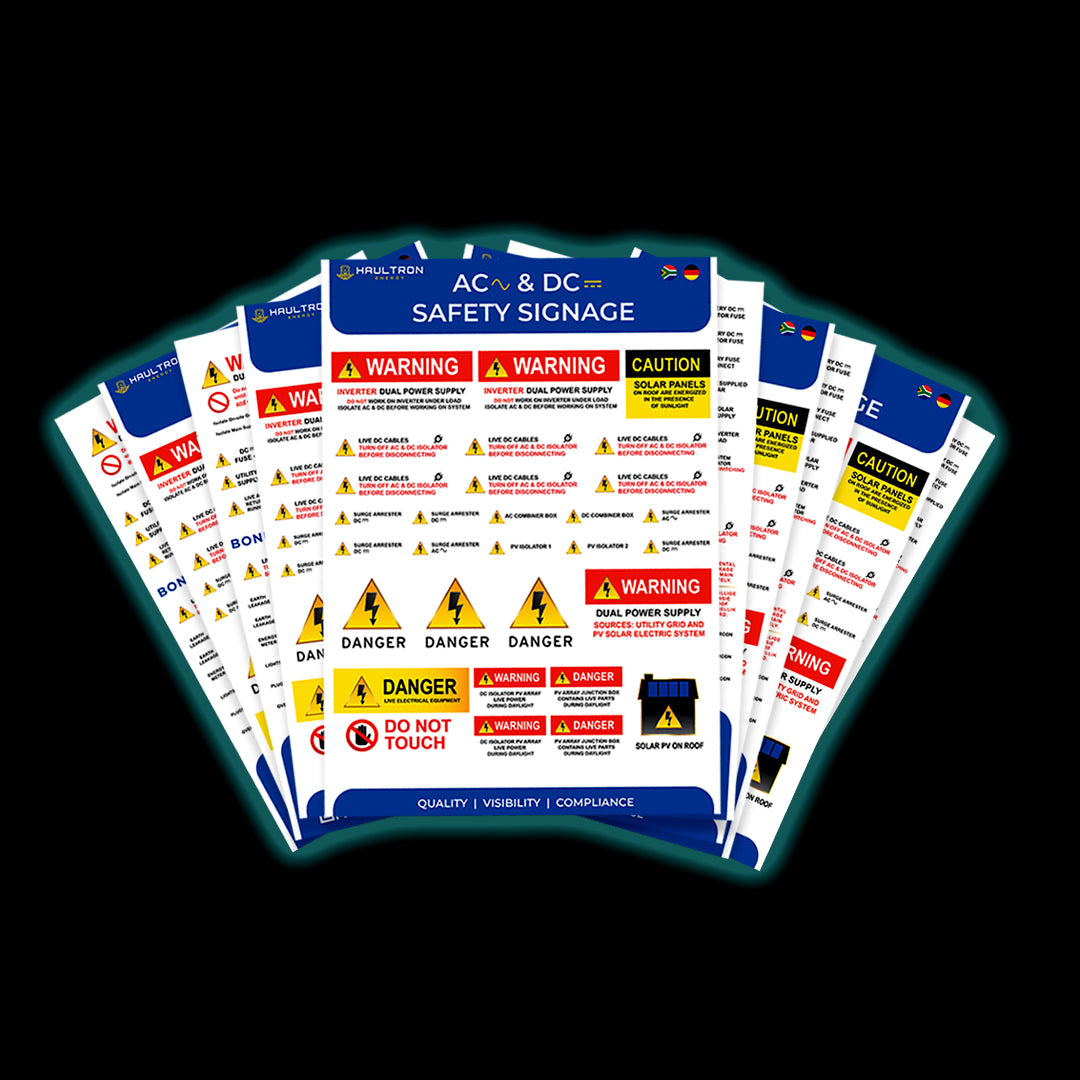 AC & DC Electrical Safety Labels for Backup and Solar Energy Systems - Haultron | Only Good Energy