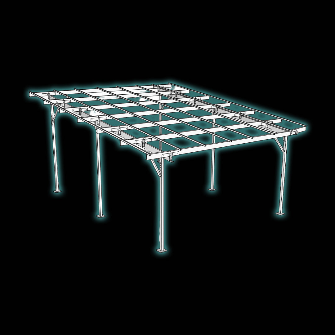 Solar Pergola Patio Structure for 28 Solar Panels